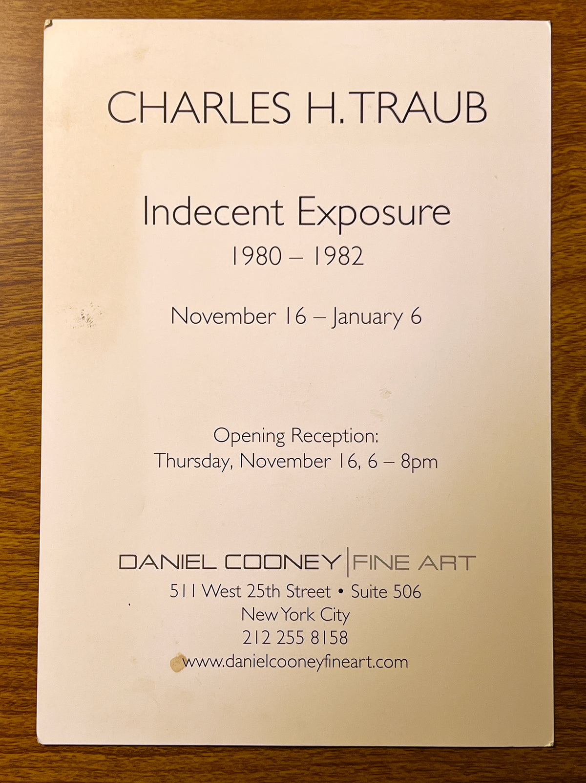 CHARLES H TRAUB ANNOUNCEMENT CARD