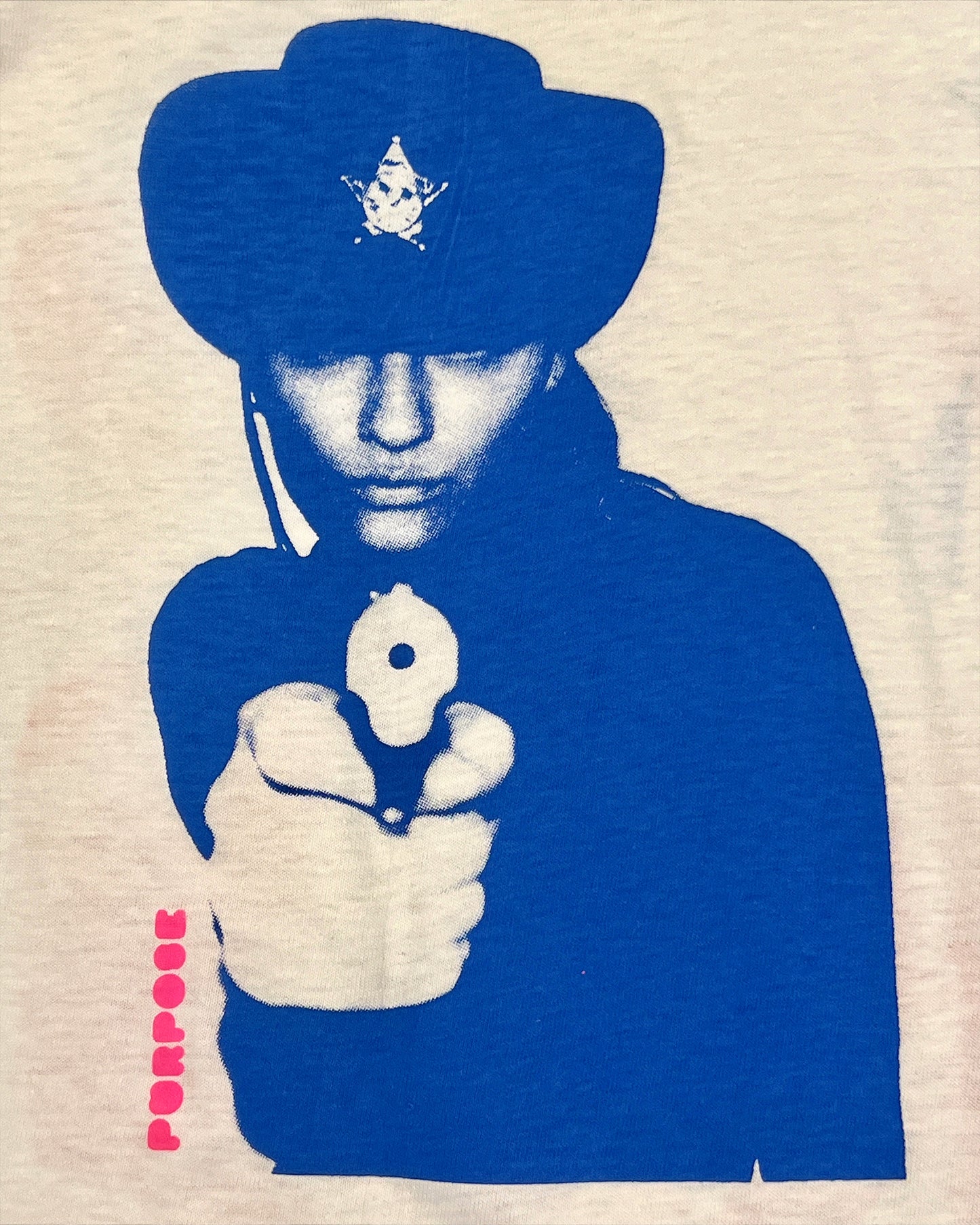 PURPOSEeditions BLUE SHERIFF ON VINTAGE single stitch HANES T