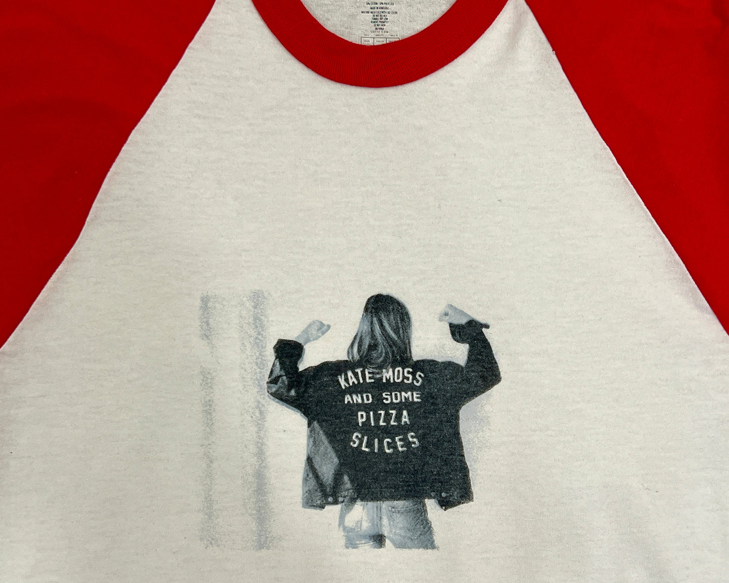 KATE MOSS AND SOME PIZZA SLICES vintage soffe shirt repurposed.1 of 1 AP
