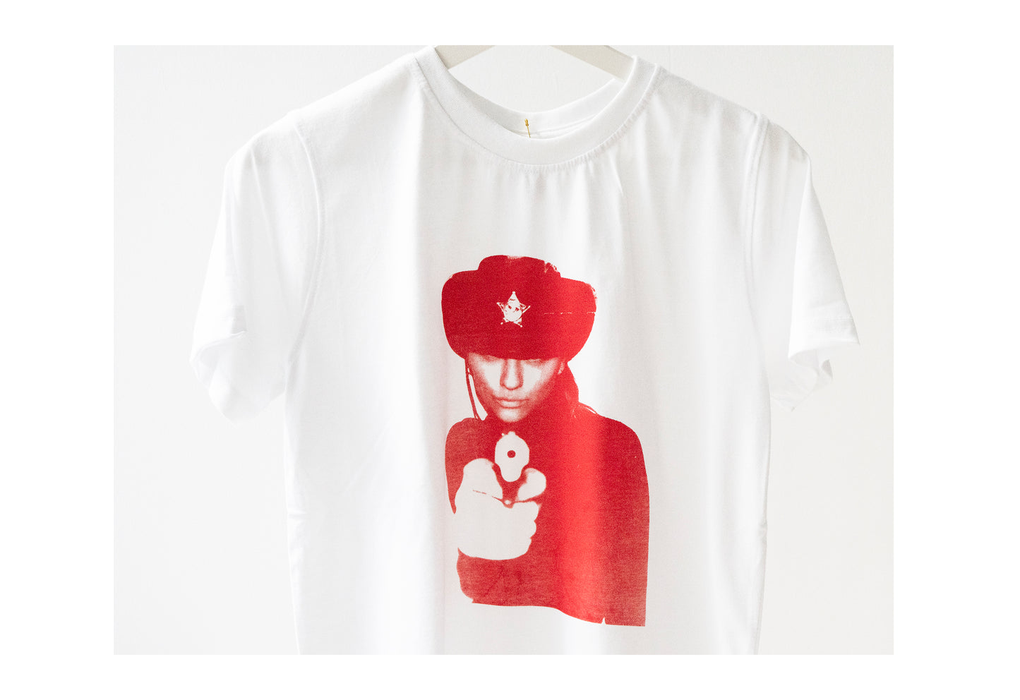 PURPOSE SHERIFF T SHIRT(white shirt)red .blue or black sheriff