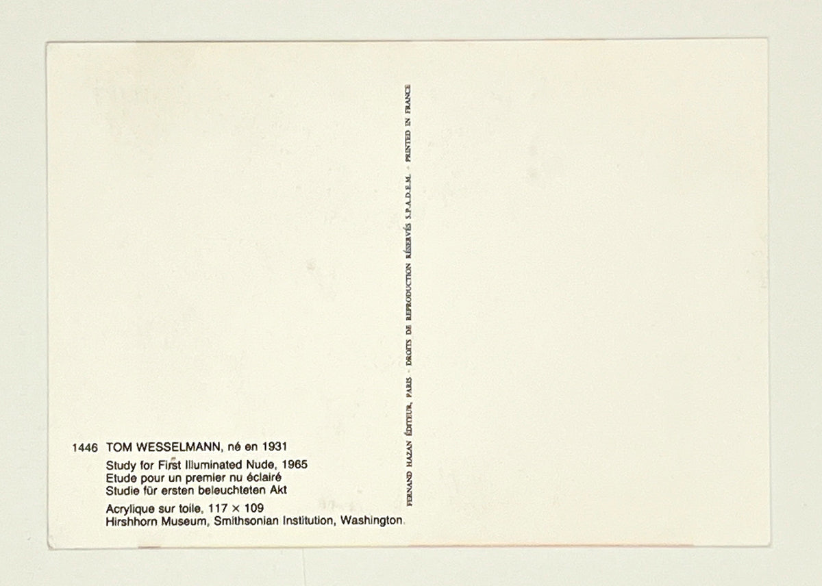 TOM WESSELMANN study for first illuminated nude postcard