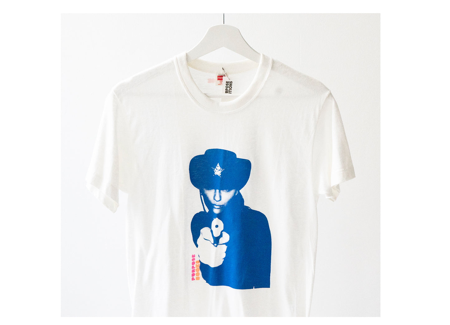 PURPOSEeditions BLUE SHERIFF ON VINTAGE single stitch HANES T