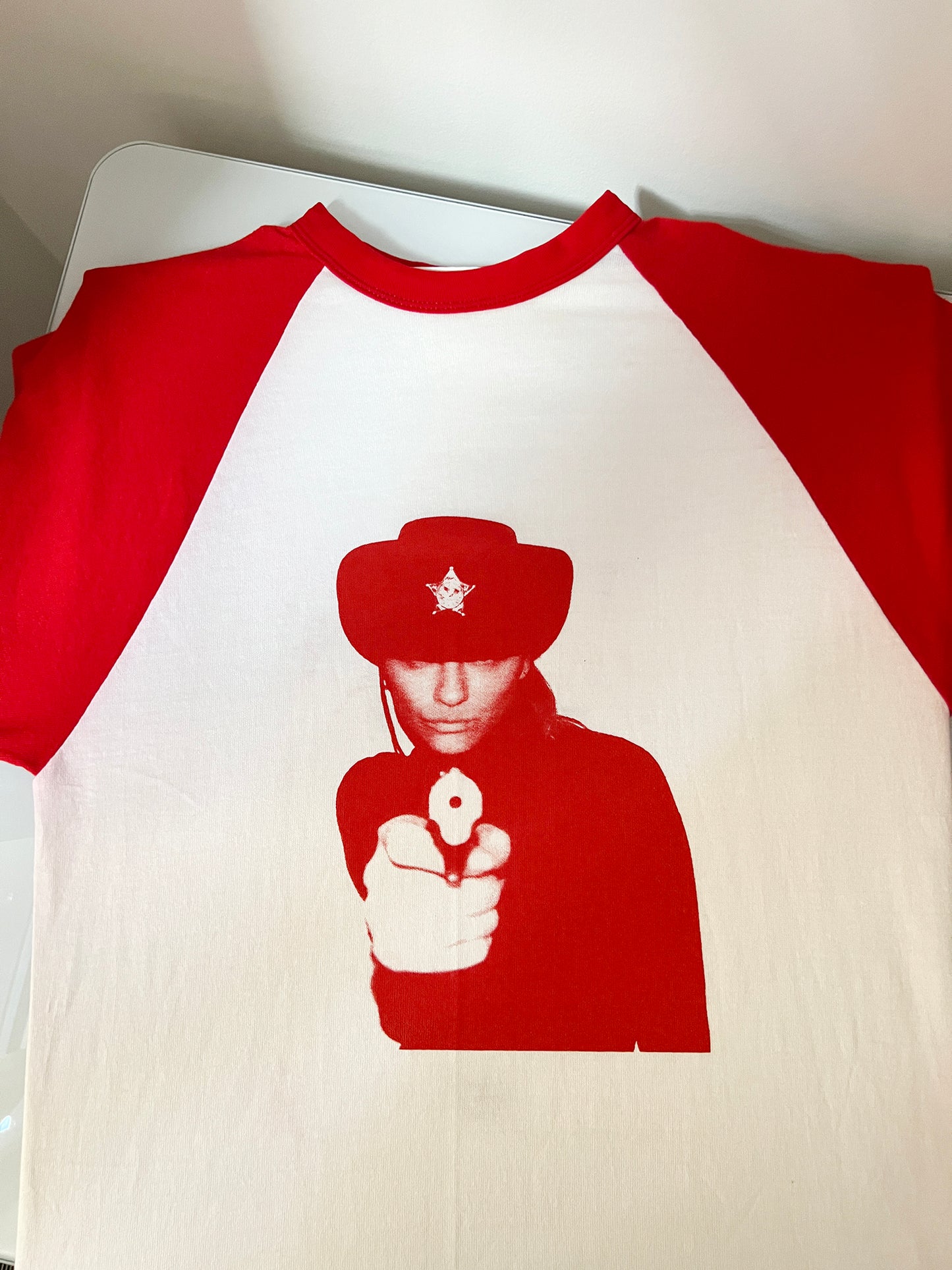PURPOSEeditions SHERIFF ON VINTAGE single stitch RUSSELL ATHLETIC 1 OF 1 ONLY