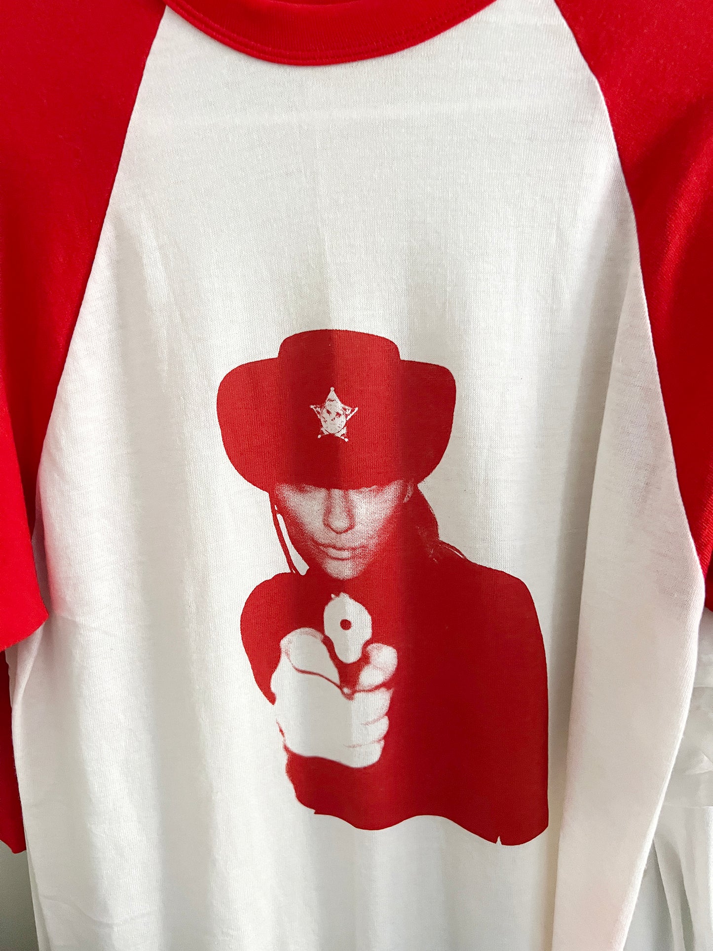 PURPOSEeditions SHERIFF ON VINTAGE single stitch RUSSELL ATHLETIC 1 OF 1 ONLY