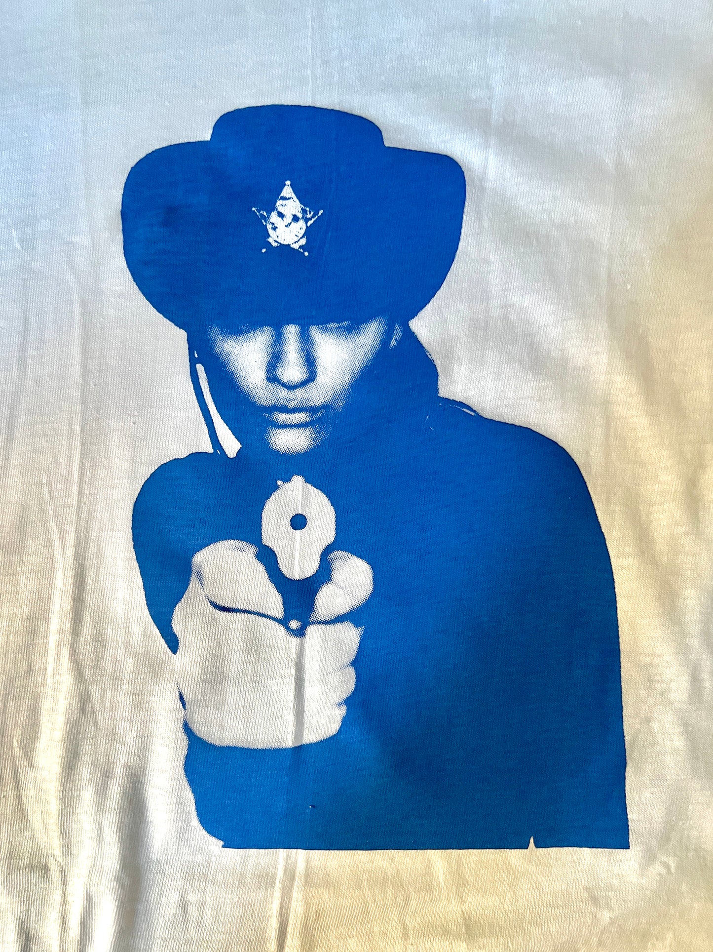 PURPOSEeditions BLUE SHERIFF ON VINTAGE single stitch HANES T
