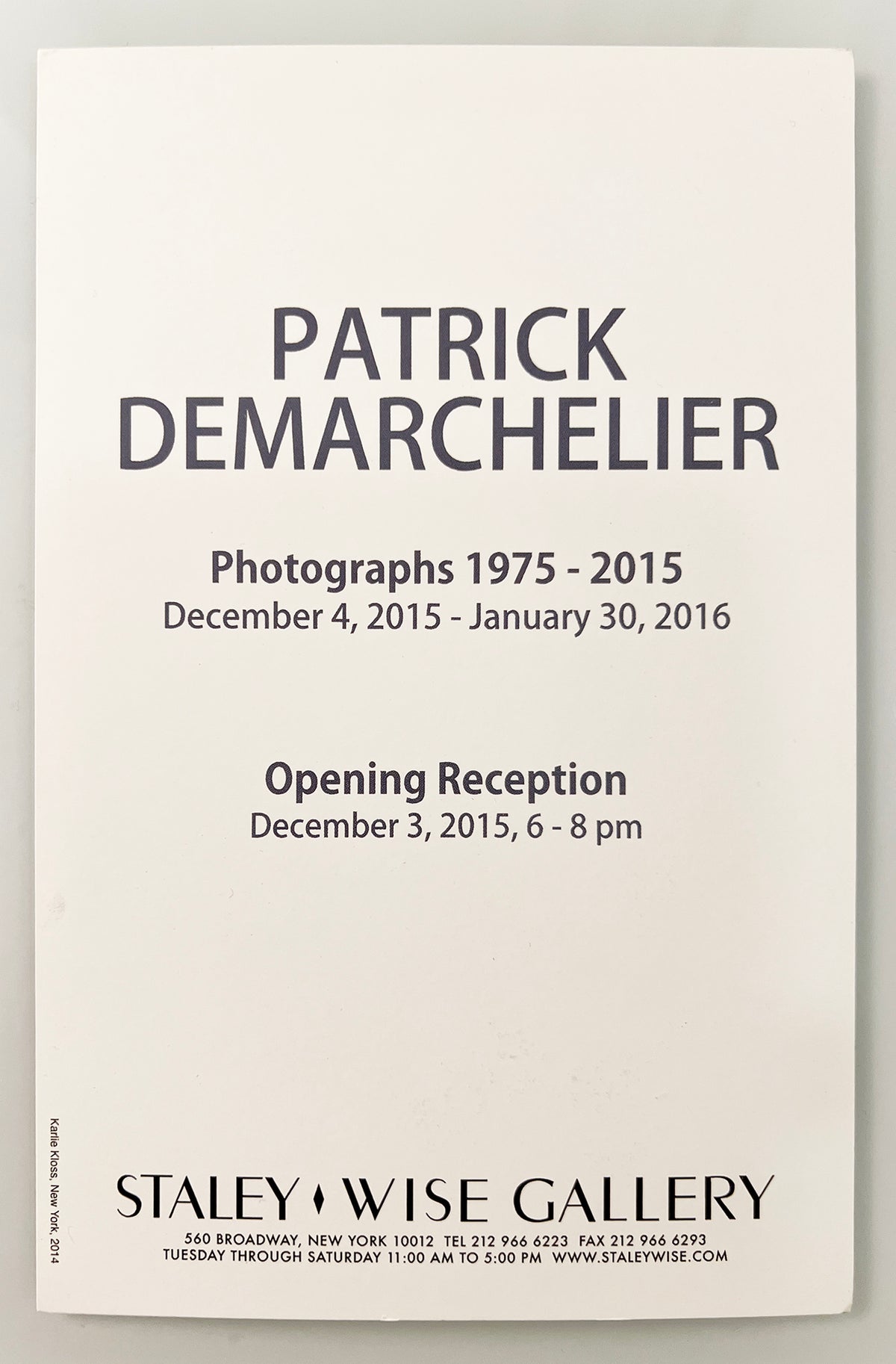 DEMARCHELIER ANNOUNCEMENT CARD